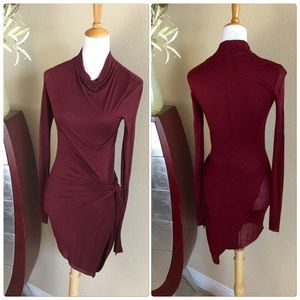 Helmut Lang BRAND NEW soft fitted burgundy dress